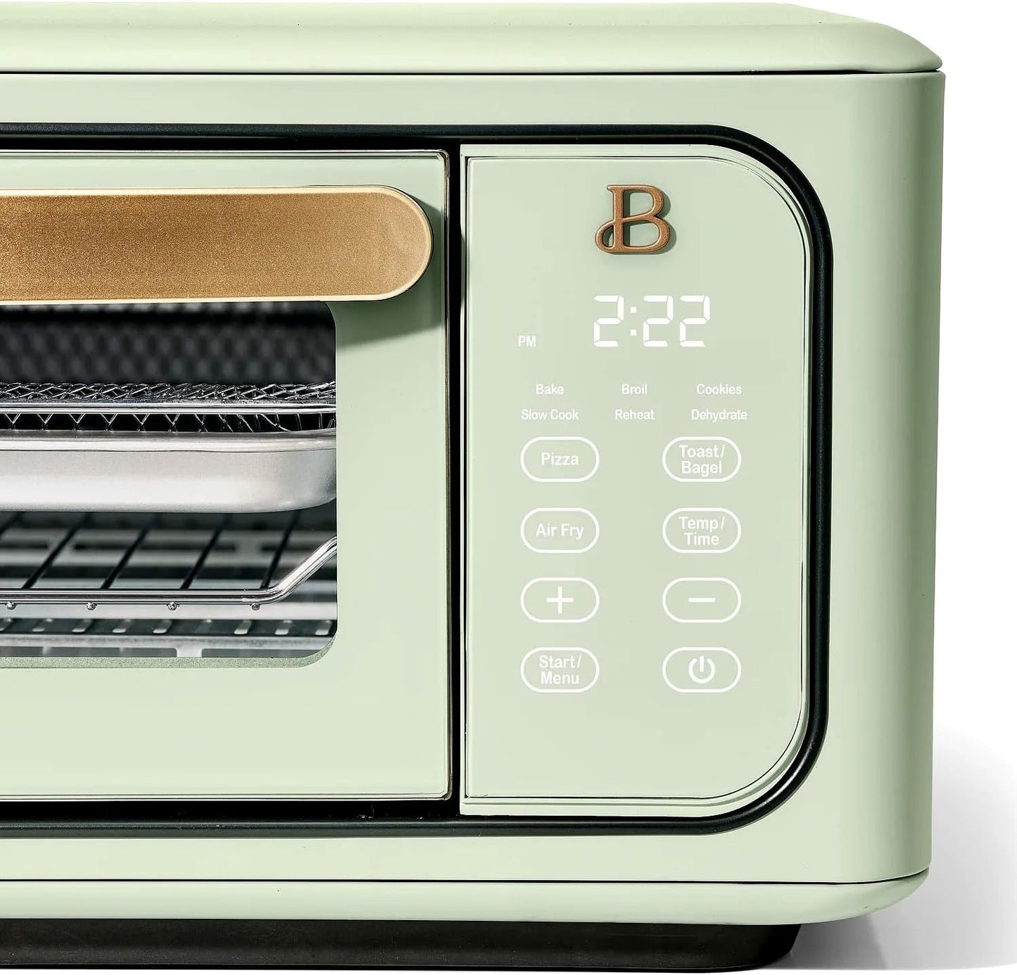 Beautiful Infrared Air Fryer Toaster Oven Combo - 10-in-1 Countertop Convection Oven with Air Fry, Bake, Pizza, Toast & Dehydrate Functions - 1800W Stainless Steel Kitchen Appliance (Sage Green)