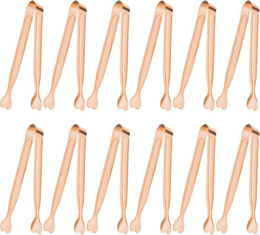 Small Serving Tongs, Anytrp 12-Pack Stainless Steel Sugar Tongs, 5.3inch Kitchen Metal Appetizers Tong for Serving Food, Buffets, Coffee Bar, Tea Party, Desserts Party and Ice Bucket
