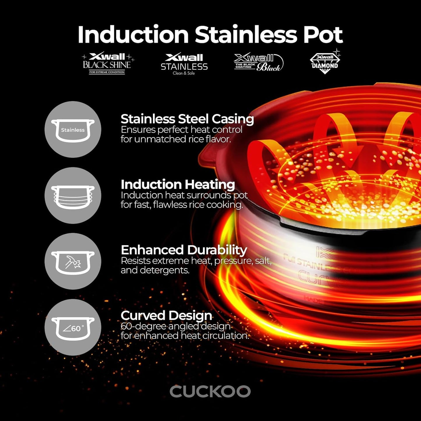 CUCKOO High Pressure Rice Cooker 6-Cup Uncooked / 12-Cup Cooked with Induction Heating Technology, Versatile Rice Maker with 16 Menu Options and Steam Plate, Voice Guide, Copper (CRP-JHR0609F)