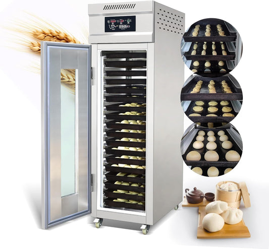 Kolice Commercial Automatic Bakery Dough Proofer, Bread/Dough Baking Proofer Machine-Integrated Cooling, Thawing,Keep Fresh and Fermentation.18 Tray,650L,Temperature : 0C to 45C