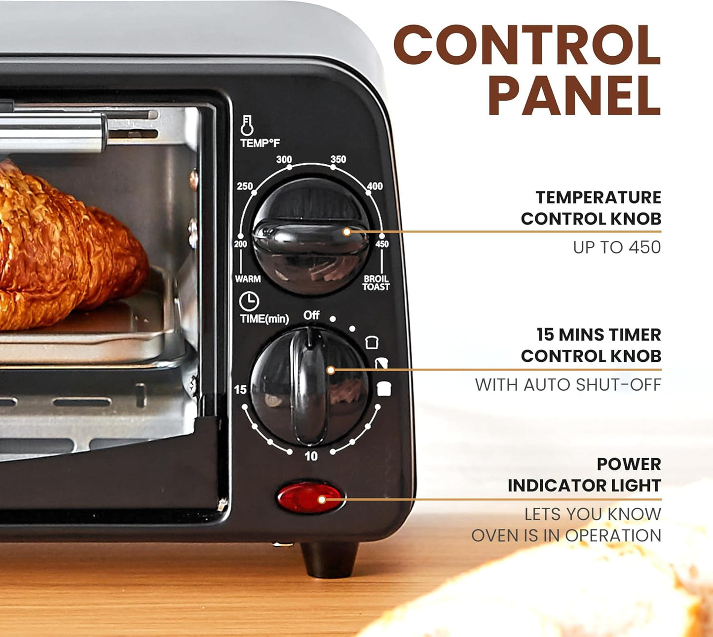 Elite Gourmet ETO236 Personal Compact 2 Slice Countertop Toaster Oven with 15 Minute Timer & Adjustable Temperature, Bake, Broil, & Toast, Black