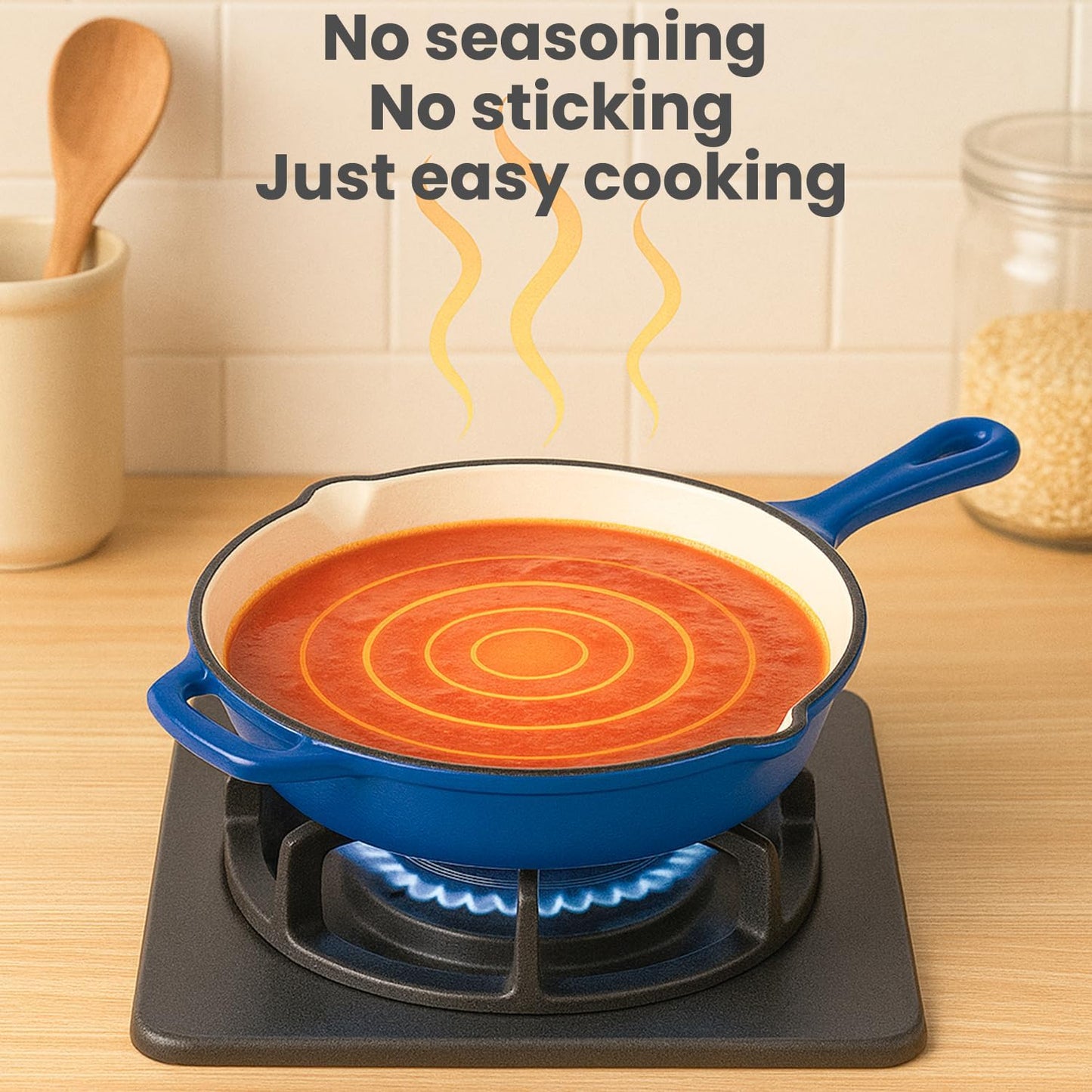 QuliMetal Nonstick Enameled Cast Iron Cookware Set, 5 Pcs Pots and Pans with Lid, Skillet, Frying Pan, Saucepan & Dutch Oven for All Stovetops, PFA Free - Ideal for Sourdough Bread Baking