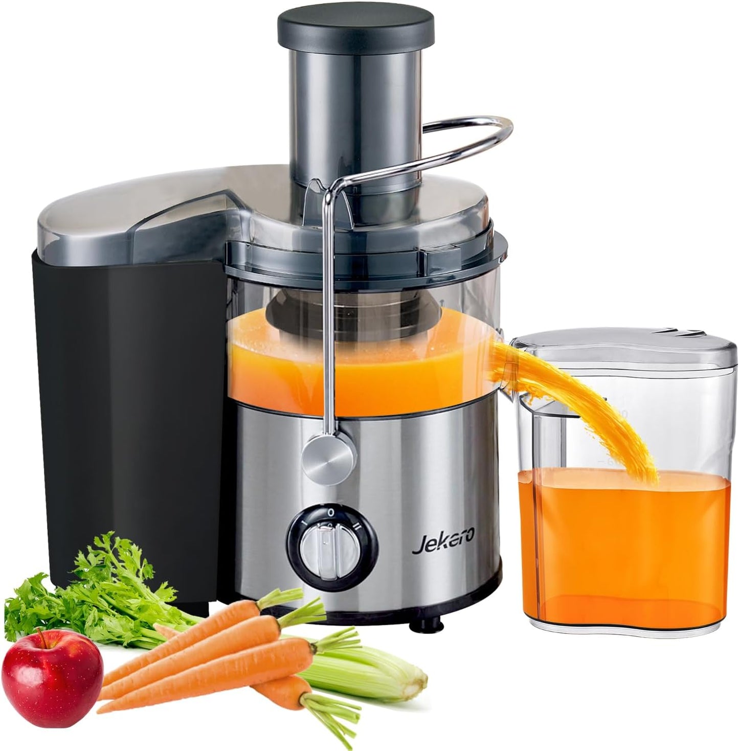 800W Juicer with Titanium Enhanced Cut Disc, Wide 2.8” Feed Chute Juicer Machines for Whole Veggies and Fruits, Centrifugal Juicer with Dual Speed Setting, Easy to Clean with Brush, BPA-Free