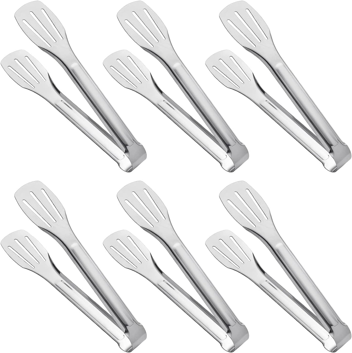 Serving Tongs Kitchen Tongs,Buffet Tongs, Stainless Steel Food Tong Serving Tong,small tongs 6 Pack (12 Inch)