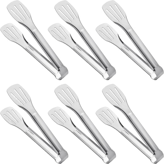 Serving Tongs Kitchen Tongs,Buffet Tongs, Stainless Steel Food Tong Serving Tong,small tongs 6 Pack (12 Inch)
