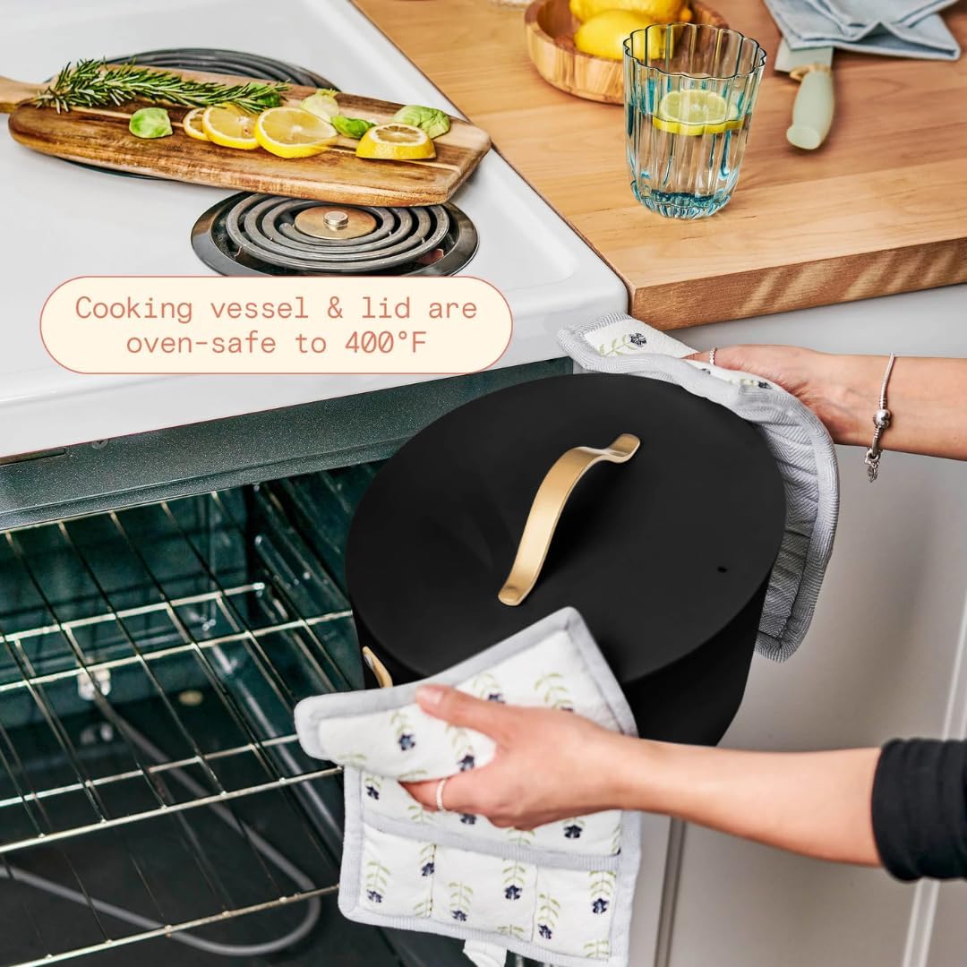 Beautiful 10-in-1,6Qt Electric Multi-Cooker with 7 Presets,Oven-Safe Pot & Lid,Sauté,Steam,Slow Cook,Slow Cooker, Simmer, Rice & More – Touch Display, Dishwasher Safe, Serves Up to 7 (Black Sesame)