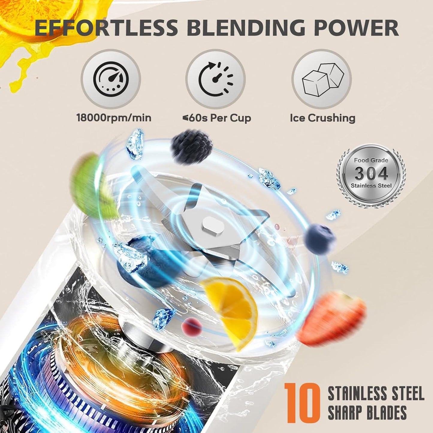 Portable Blender for Shakes and Smoothies- Personal Juicer 27 OZ Electric Protein Shaker Bottle with Insulated Sleeve, USB-C Rechargeable,Travel Lid- Small Blender Cup for Kitchen, Office, Gym,Trave