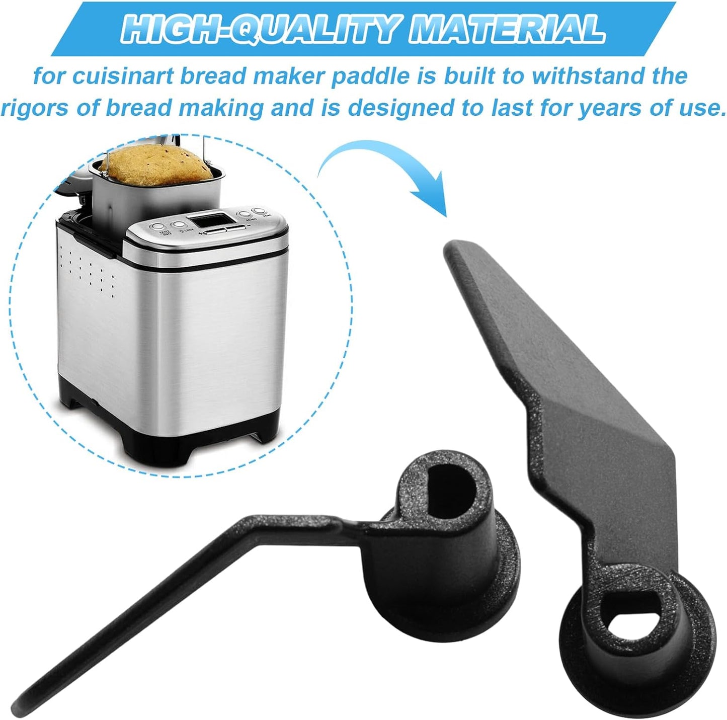 Aillsa Bread Maker Paddle CBK-110KP fits for Cuisinart Bread Machine Maker CBK-110& CBK-110P1 Kneading Paddle Replacement (2 pcs)