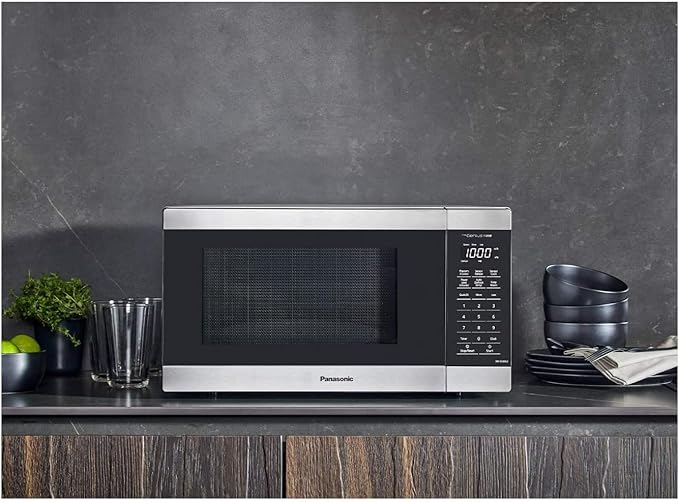 Panasonic Microwave Oven, 1.3 cu. ft. 1000W Countertop Microwave with Genius Sensor Cooking - NN-SU66LS (Stainless Steel)