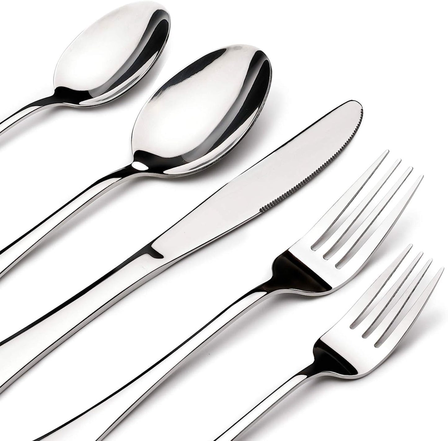 Silverware Set for 12, 65 Piece Stainless Steel Flatware Cutlery Fork and Spoon Set with Serving Utensils Set, Dishwasher Safe, Gift Package for Wedding Housewarming