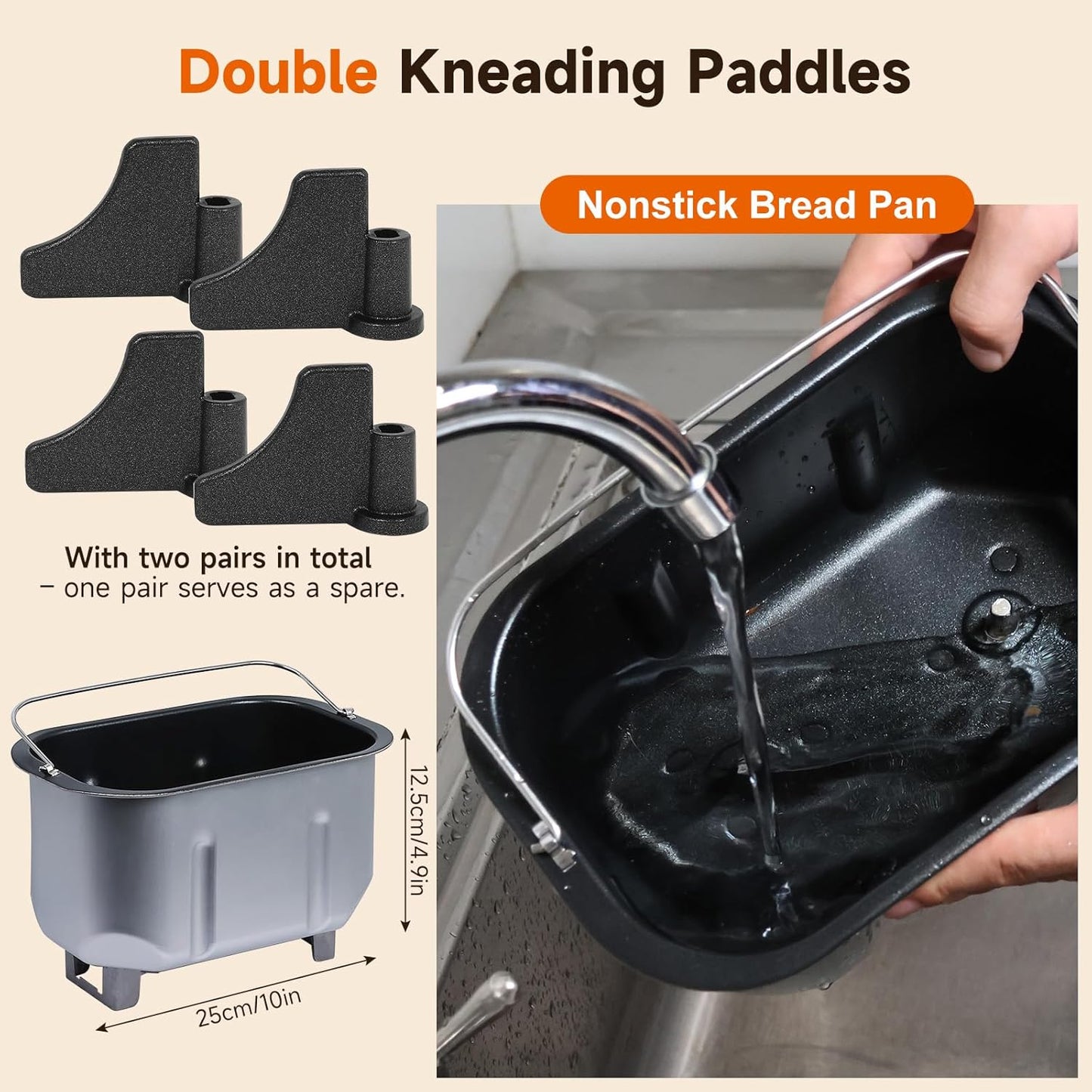 Davivy Bread Maker 1.5kg Dough Maker, 15-in-1 Automatic Bread Maker with Nonstick Bowls, Jam and Yogurt, 3 Bread Sizes and 3 Shell Settings, 15-H Delay Timer (850W, Silver, 1.5 kg)