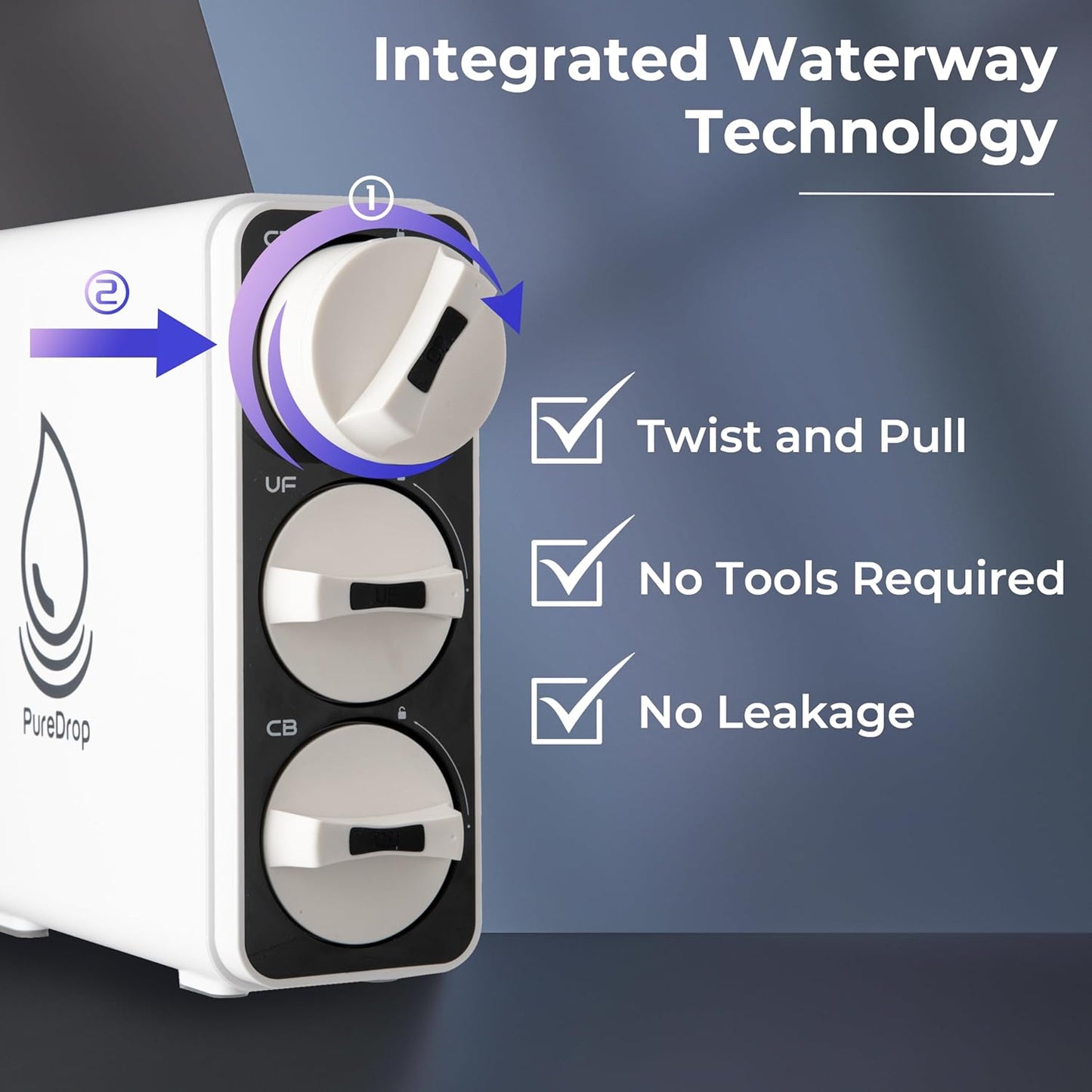 PDR-3CUW 0.01μm Ultra-Filtration Under Sink Water Filter System, SGS-Tested Tankless 3-Stage Compact Undersink Water Filtration with Faucet, Removes Chlorine, Bad Taste & Odor, No Waste Water