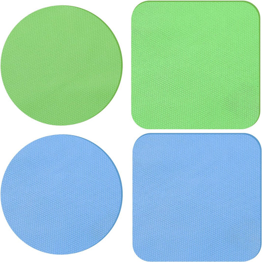 4PCS Jar Opener for Seniors with Arthritis - Rubber Gripper Pads, Bottle & Can Opener, Kitchen Gadgets (Light Blue + Green)