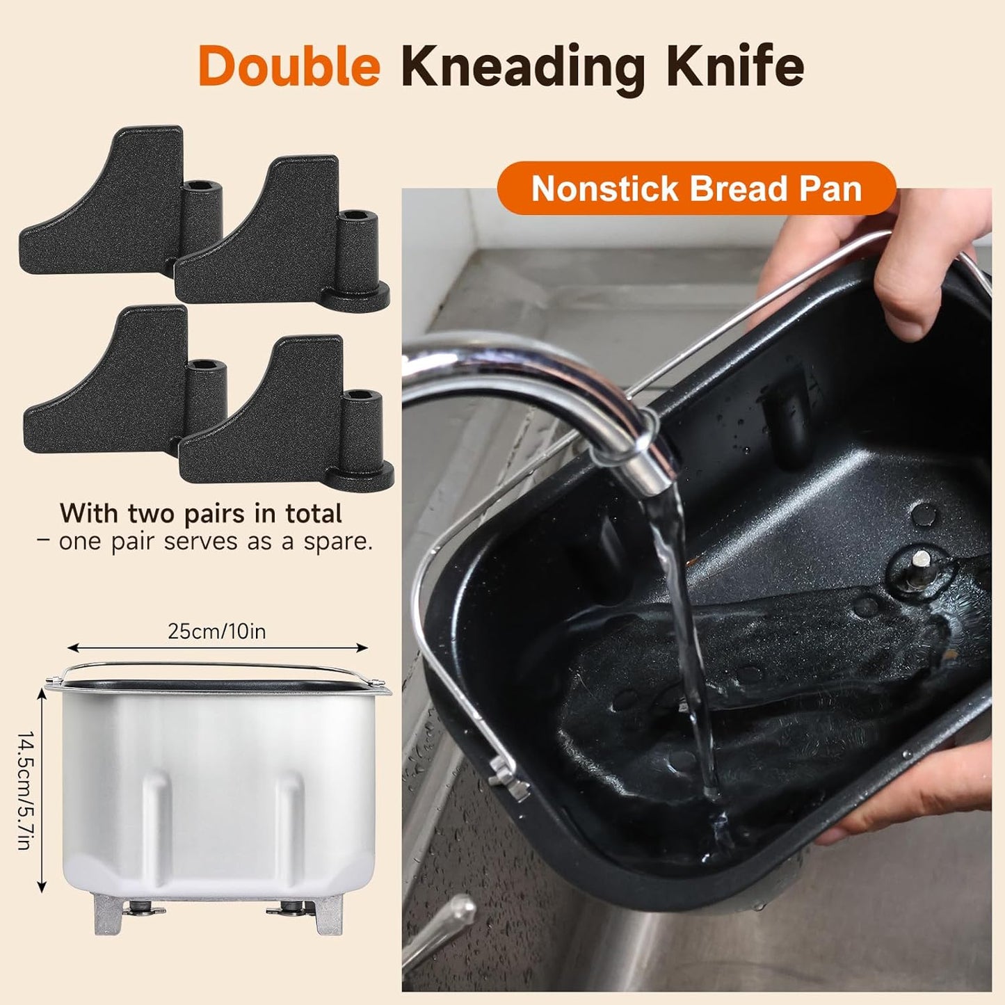 Davivy 15-in-1 Bread Maker - 3.5 Pound Capacity, 15-Hour Timer, Non-Stick Plate, with Spare Parts, 3 Shell Colors and 3 Bread Sizes, 850 Watt (Fits 5-7 People)) (3.5LB)