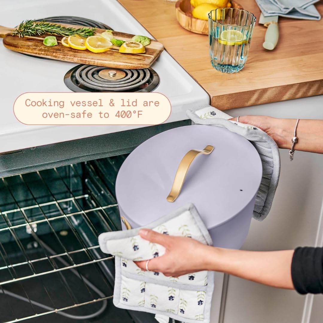 Beautiful 10-in-1 6Qt Electric Multi-Cooker with 7 Presets,Oven-Safe Pot & Lid,Sauté, Steam,Slow Cook,Slow Cooker, Simmer,Rice & More,Touch Display,Dishwasher Safe,Serves Up to 7(Lavender)