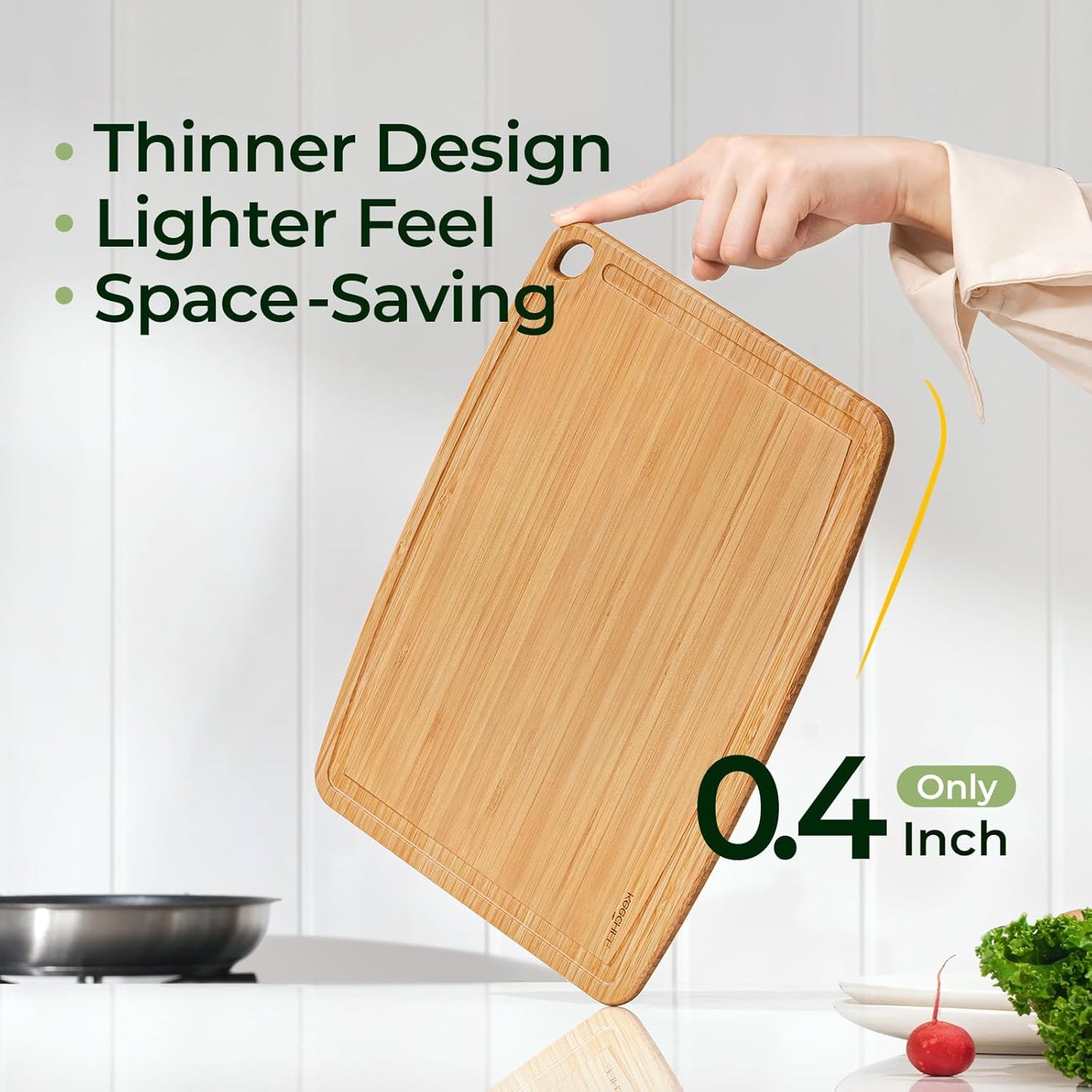 Dishwasher Safe Bamboo Cutting Boards Durable Lightweight Wood Cutting Board for Busy Kitchen, Easy Clean Wooden Chopping Boards with Juice Groove Set of 3 (L+M+S)