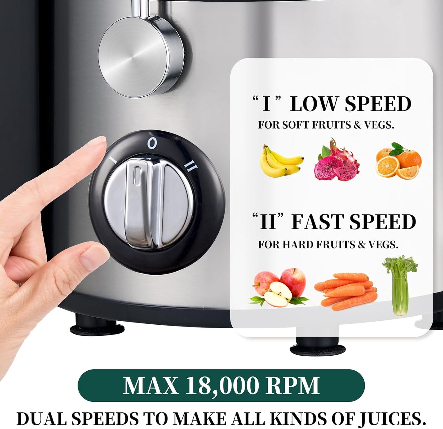 800W Juicer with Titanium Enhanced Cut Disc, Wide 2.8” Feed Chute Juicer Machines for Whole Veggies and Fruits, Centrifugal Juicer with Dual Speed Setting, Easy to Clean with Brush, BPA-Free