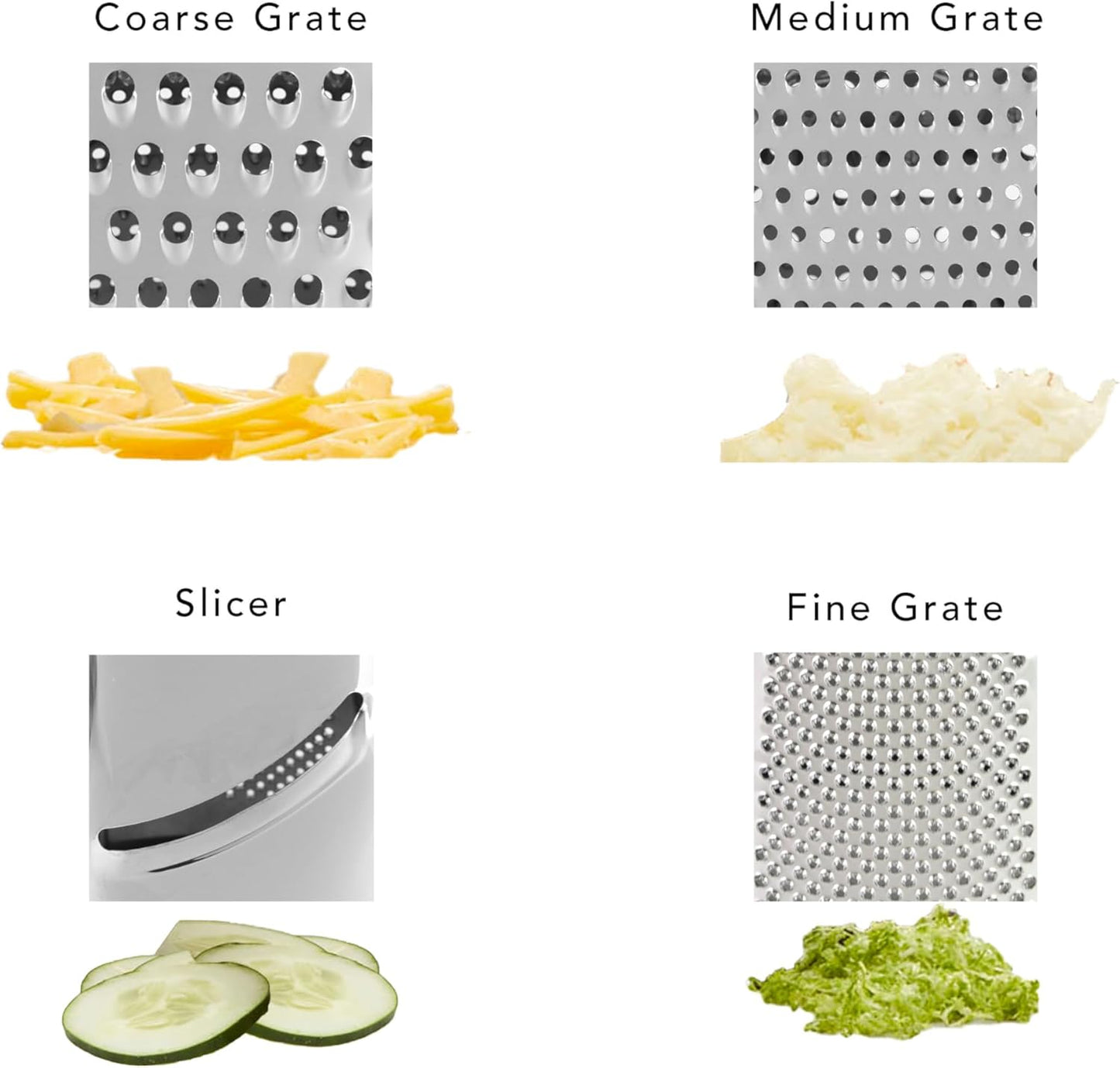 KitchenAid Gourmet 4-Sided Stainless Steel Box Grater with Detachable Storage Container