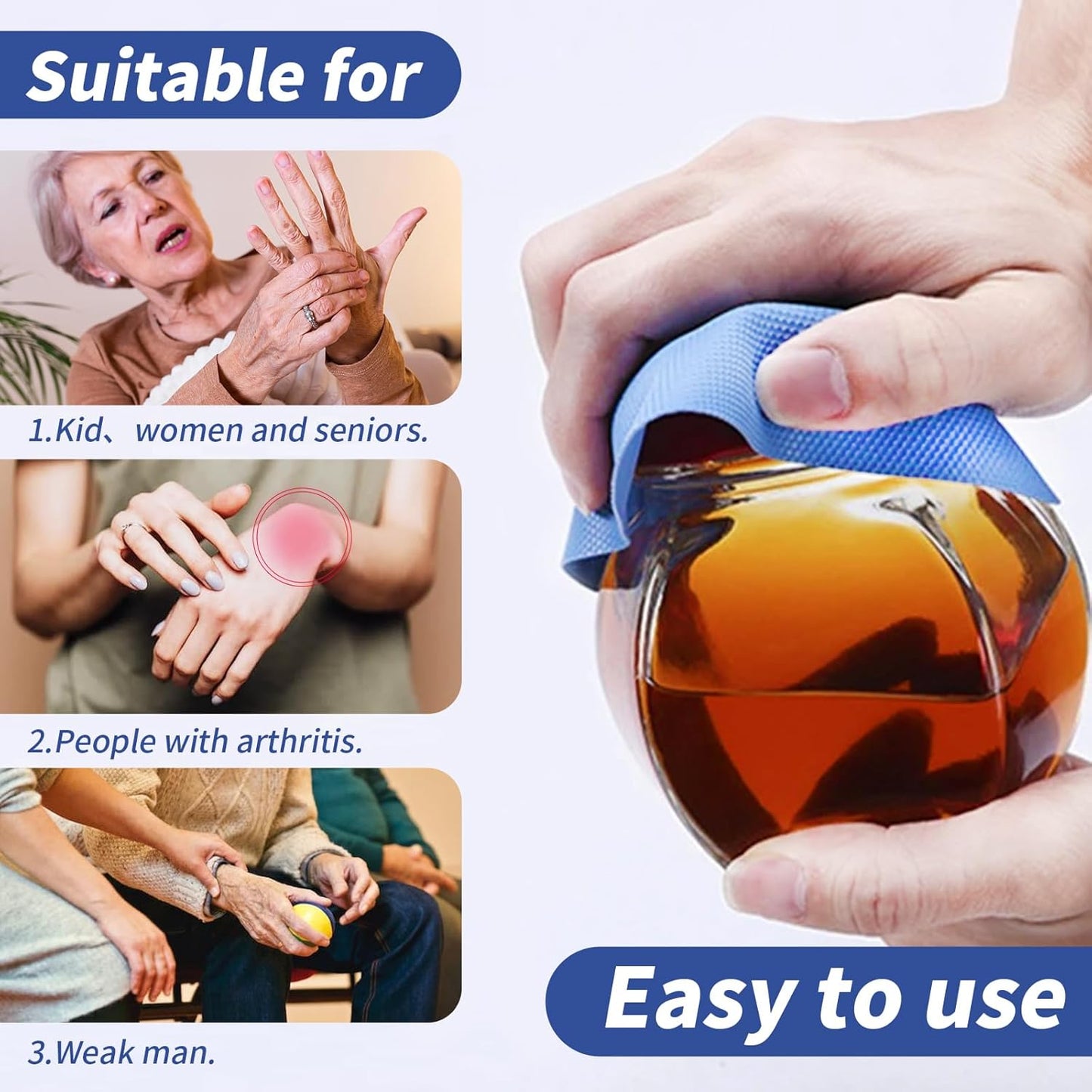 8PCS Jar Gripper Pads, Multifunctional Rubber Jar Opener, Heat Insulation Pad Kitchen Coasters for Elderly Senior Suffering from Weak Hands Arthritis (Light Blue, Green)