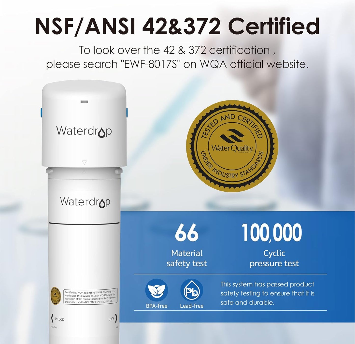 Waterdrop Under Sink Water Filter, Under Sink Water Filtration System, 2 Years or 19K Gallons, 0.01 Micron Ultra Filtration for Baçtёria Reduction, Reduces Lead, Chlorine
