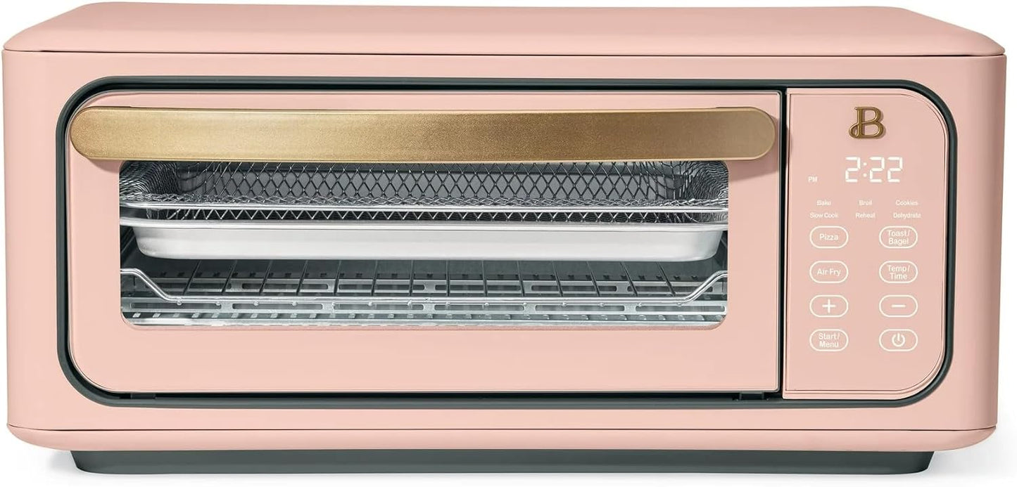 Beautiful Infrared Air Fryer Toaster Oven Combo - 10-in-1 Countertop Convection Oven with Air Fry, Bake, Pizza, Toast & Dehydrate Functions - 1800W Stainless Steel Kitchen Appliance (Rose)