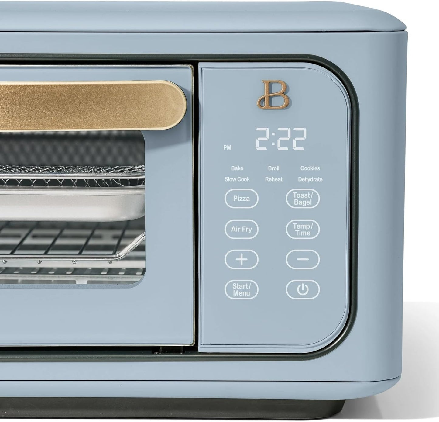 Beautiful Infrared Air Fryer Toaster Oven Combo - 10-in-1 Countertop Convection Oven with Air Fry, Bake, Pizza, Toast & Dehydrate Functions - 1800W Stainless Steel Kitchen Appliance (Cornflower Blue)