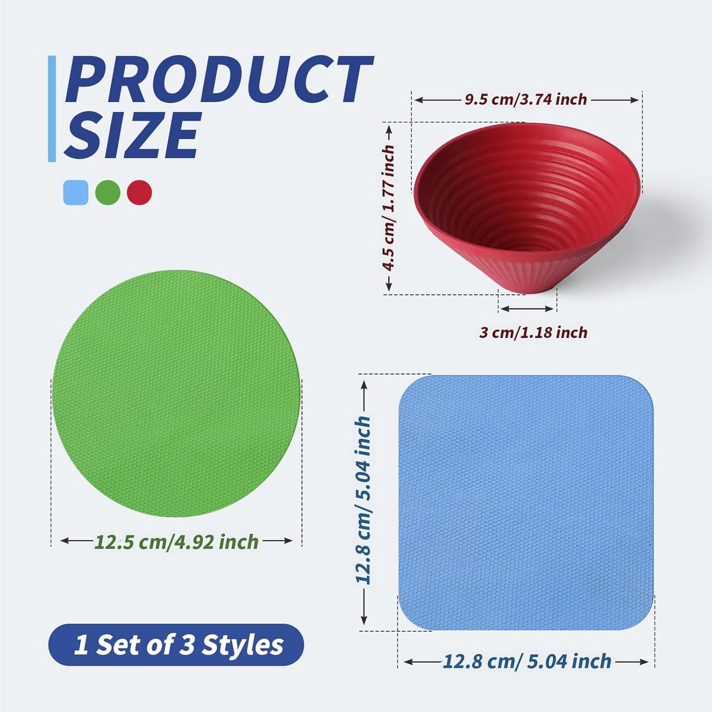 3PCS Jar Opener Gripper Pads - Rubber Jar Bottle Can Lids Opener, Kitchen Coasters for Seniors with Arthritis