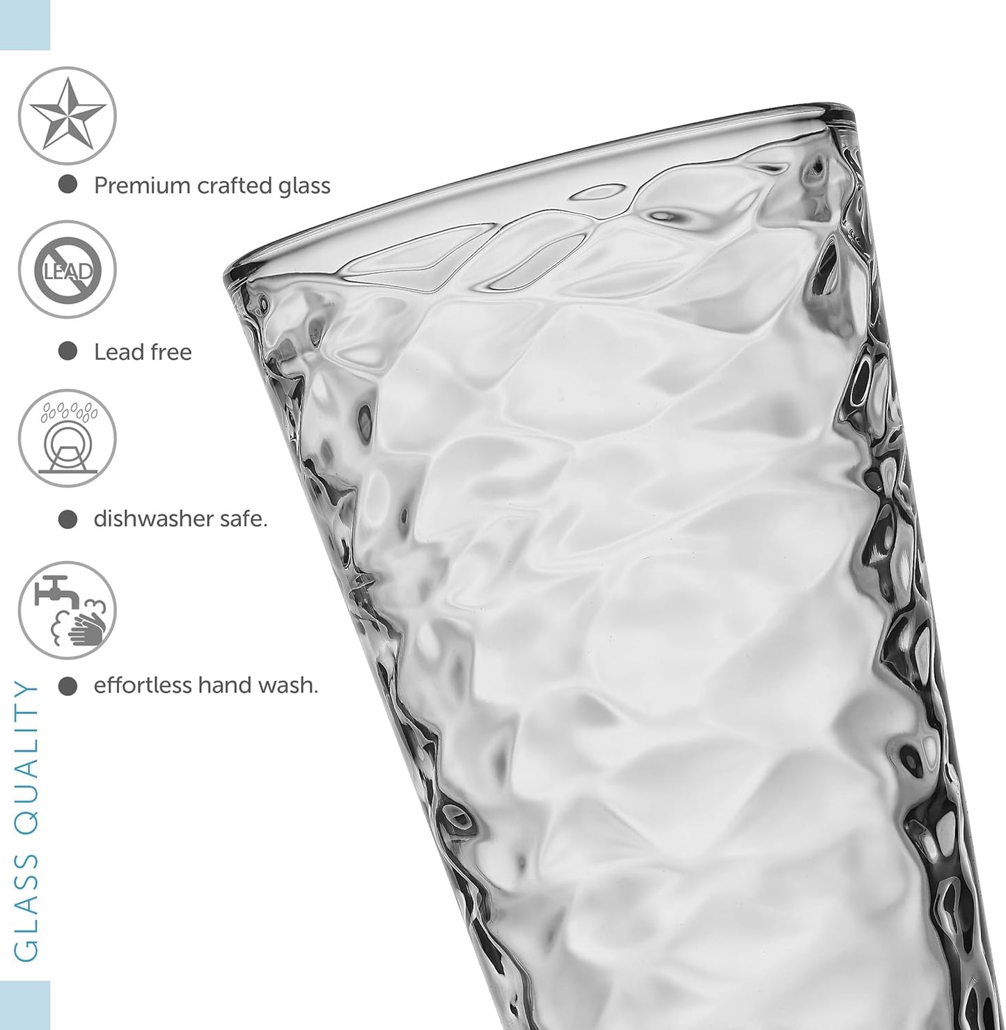 Biscayne Glassware Set, 24-Piece, Mixed Sizes with Cooler, DOF, Juice and Shot Glasses