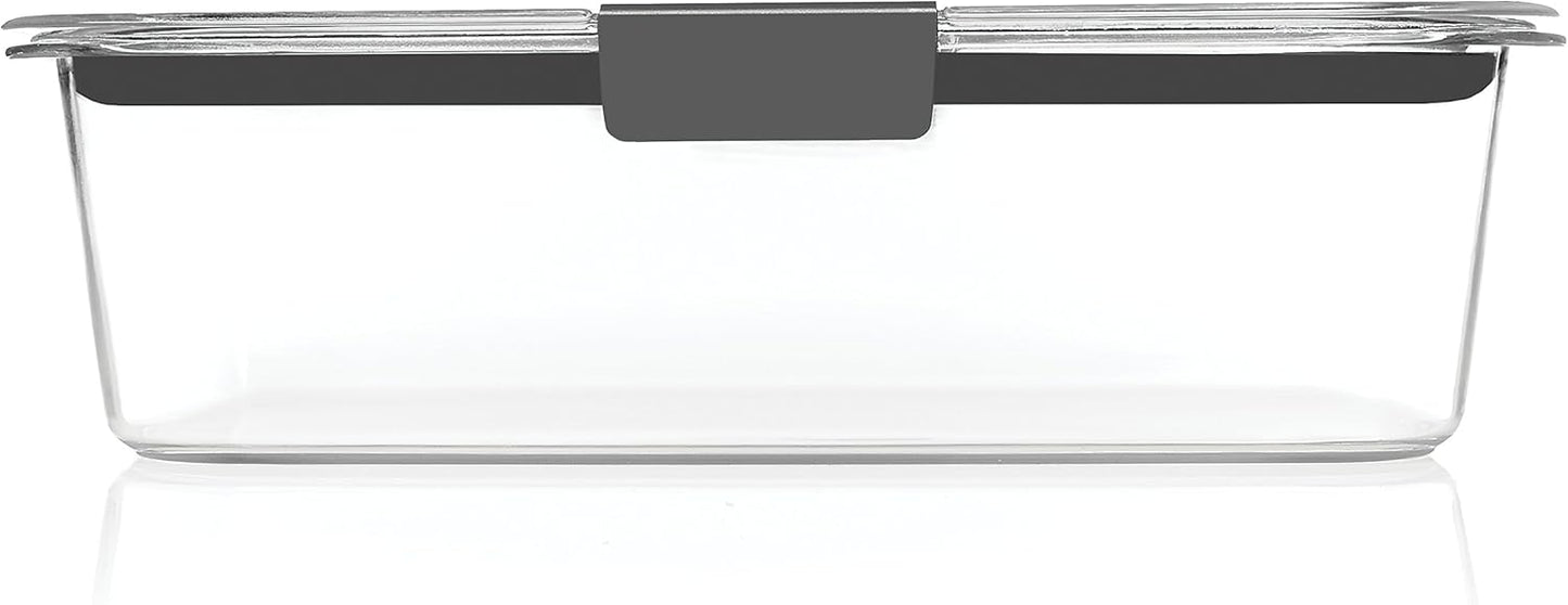 Rubbermaid Brilliance Food Storage Container, Large, 9.6 Cup | Clear | Pack of 2