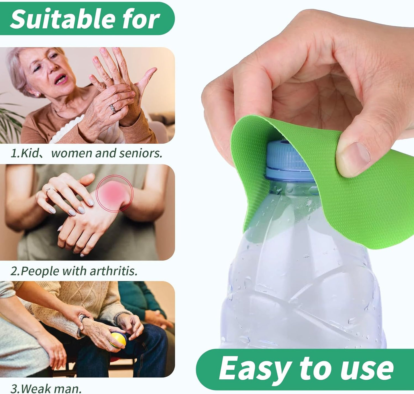 6PCS Round Jar Gripper Pads - Rubber Jar Opener, Kitchen Coasters for Seniors with Arthritis, 6 Colors