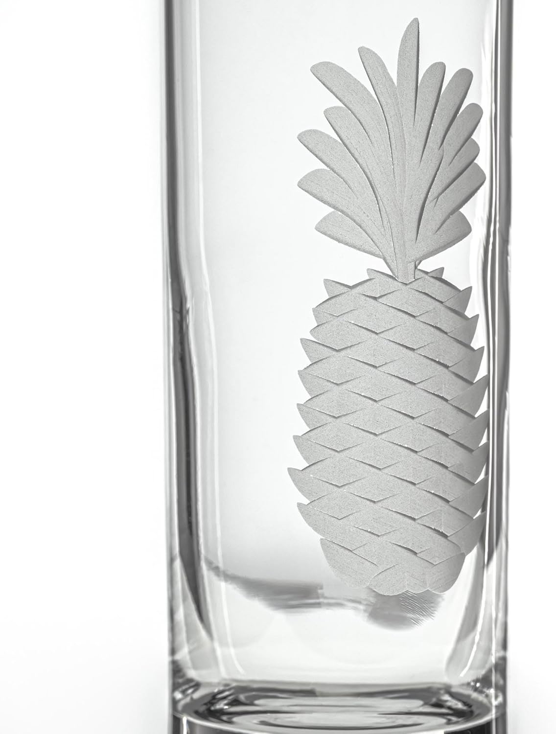 Rolf Glass Fresh Pineapple Shot Glass | 2.5oz Engraved Glass Cordial | Spirits or Tequila Sipper | Tropical Sand-Etched Pineapple Design | Lead-Free | Made in the USA | Set of 4
