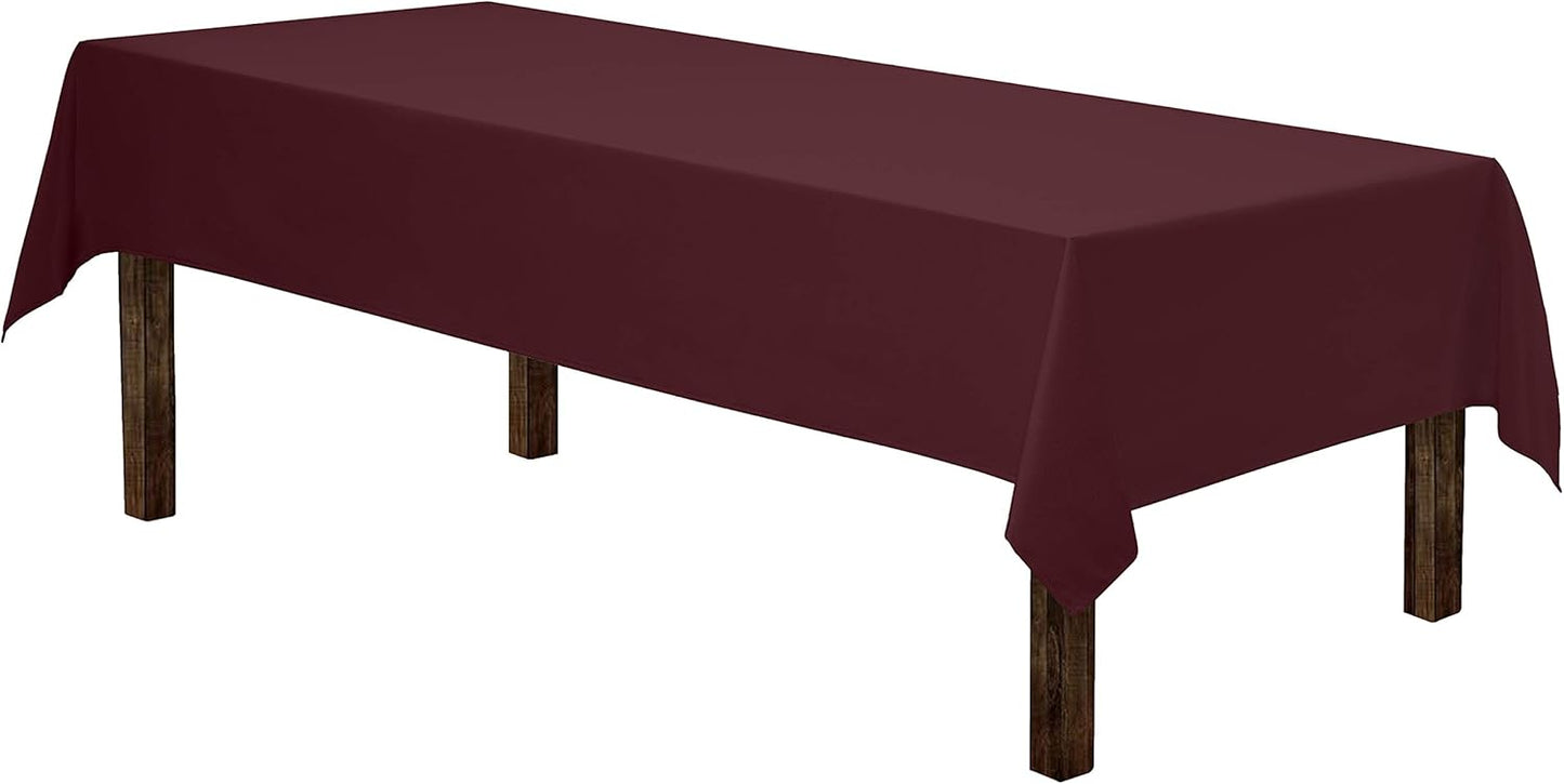 Gee Di Moda Rectangle Tablecloth - 60 x 102 Inch Burgundy Table Cloth for 6 Foot Rectangle Table - Heavy Duty Washable Fabric - for 6 Ft Buffet Table, Holiday Party, Dinner, Wedding & Baby Shower