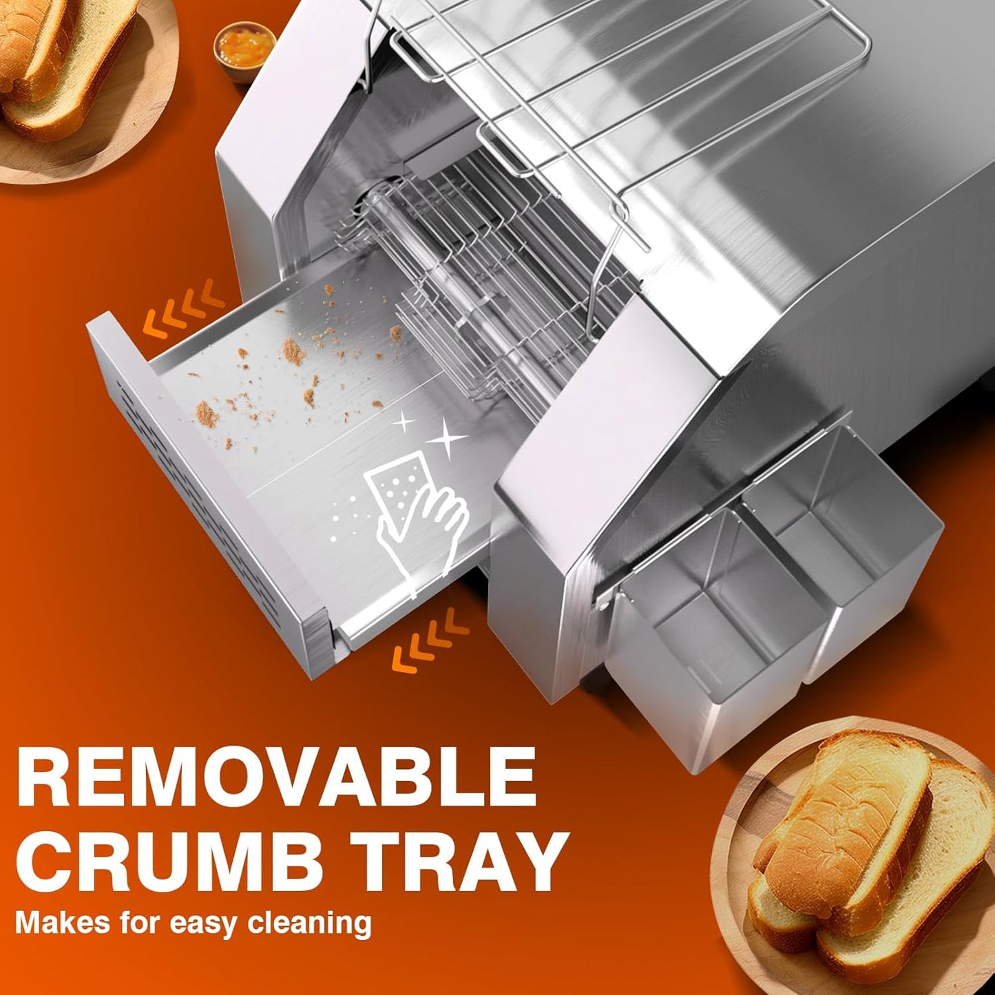 PYY Commercial Conveyor Toaster 150 Slices/Hour, Electric Conveyor Belt Toaster for Toast, Bun, Bagel, Bread, Heavy Duty Stainless Steel Toaster Oven for Restaurant, Bakery, Buffet Use