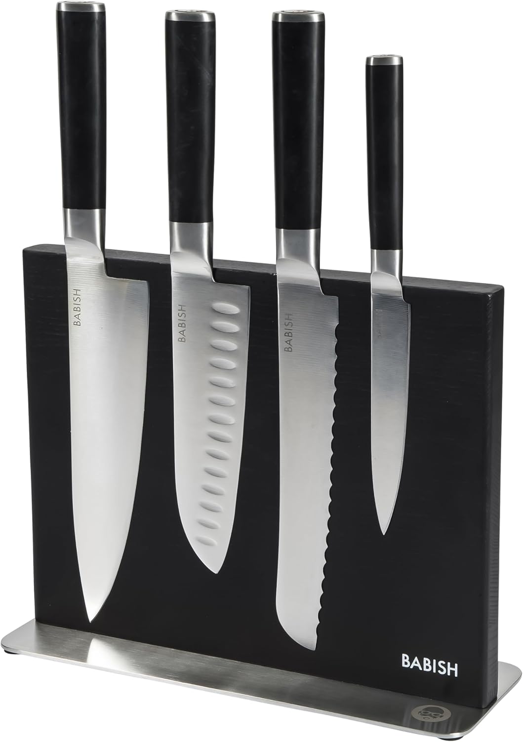 Babish 5 Piece 1.4116 German Steel Magnetic Forged Kitchen Knife Block Set