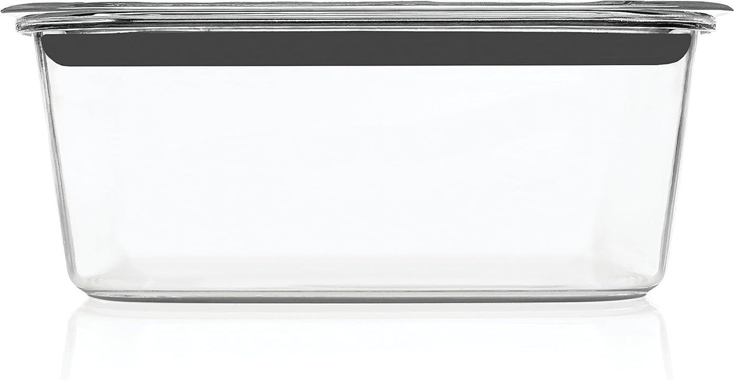 Rubbermaid Brilliance Food Storage Container, Large, 9.6 Cup | Clear | Pack of 2