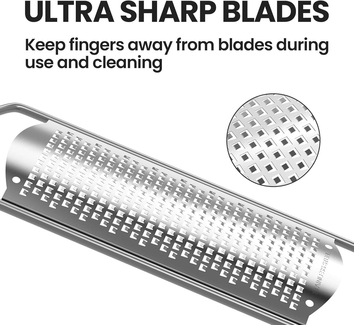 Cheese Grater, Lemon Zester, Fine Cheese Grater with Handle, Width 2.5 inch