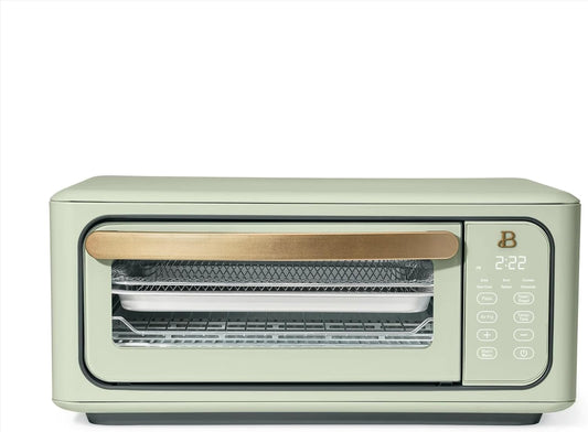 Beautiful Infrared Air Fryer Toaster Oven Combo - 10-in-1 Countertop Convection Oven with Air Fry, Bake, Pizza, Toast & Dehydrate Functions - 1800W Stainless Steel Kitchen Appliance (Sage Green)