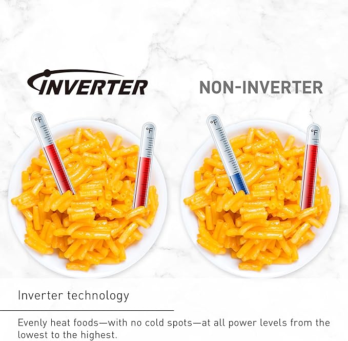 Panasonic Countertop Microwave Ovens, 0.9 Cu. Ft. 1000W, 15 Auto Cooking Presets, Inverter Technology for Even Cooking, with Genius Sensor Technology and Turbo Defrost- NN-SD47QSDAYH