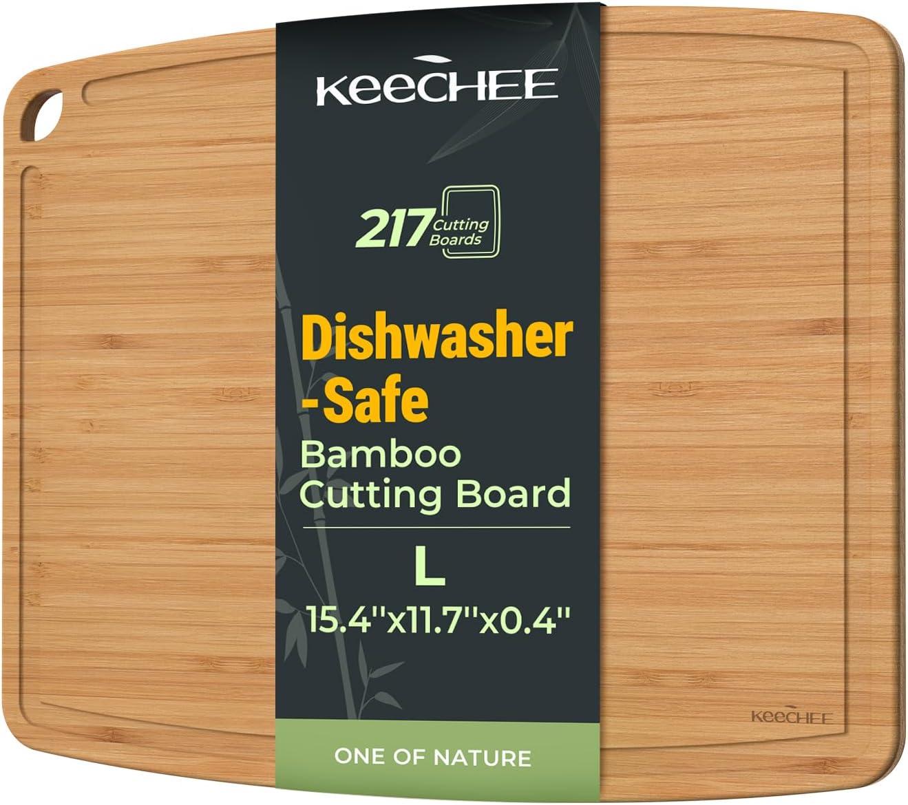 Dishwasher Safe Bamboo Cutting Boards 15.4x11.7in Heat-Resistant Chopping & Charcuterie Board with Juice Groove, Durable Lightweight Kitchen Essentials for Meat, Vegetables, Easy Clean