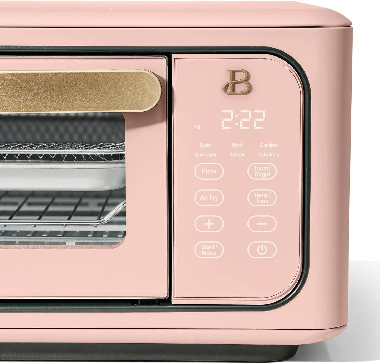 Beautiful Infrared Air Fryer Toaster Oven Combo - 10-in-1 Countertop Convection Oven with Air Fry, Bake, Pizza, Toast & Dehydrate Functions - 1800W Stainless Steel Kitchen Appliance (Rose)