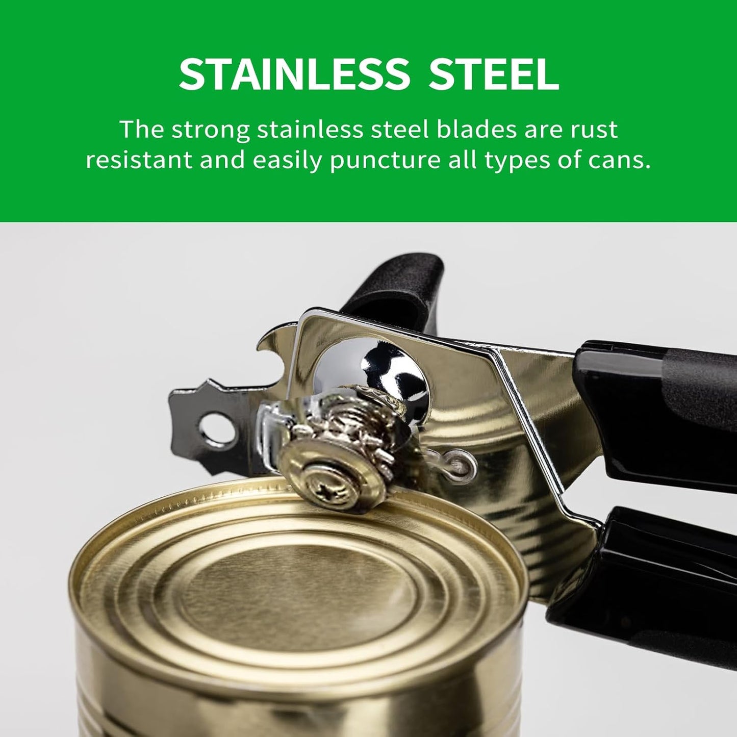 Can Opener Manual, Bottle Opener and Can Opener Easy to Use, Heavy Duty Handheld Strong Can Openers with Soft Touch Handle Multifunctional Bottle Opener for Kitchen Essentials, Home Canning Kit