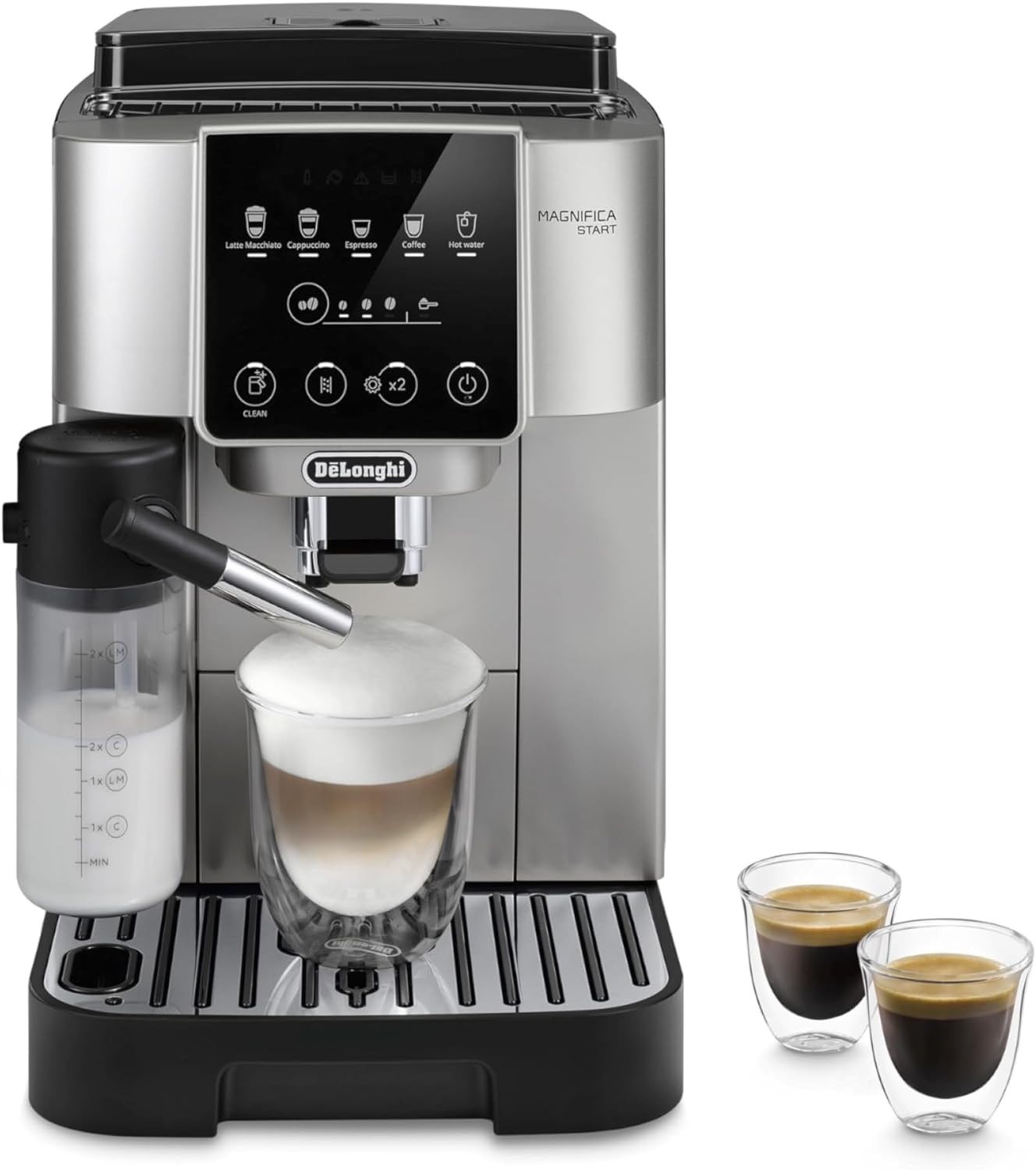 De'Longhi Magnifica Start Automatic Espresso Machine with Auto Milk Frother & Built in Grinder - 5 One-Touch Recipes, Easy-to-Clean, Home Barista Coffee Maker for Lattes, Cappuccino, Iced Coffee