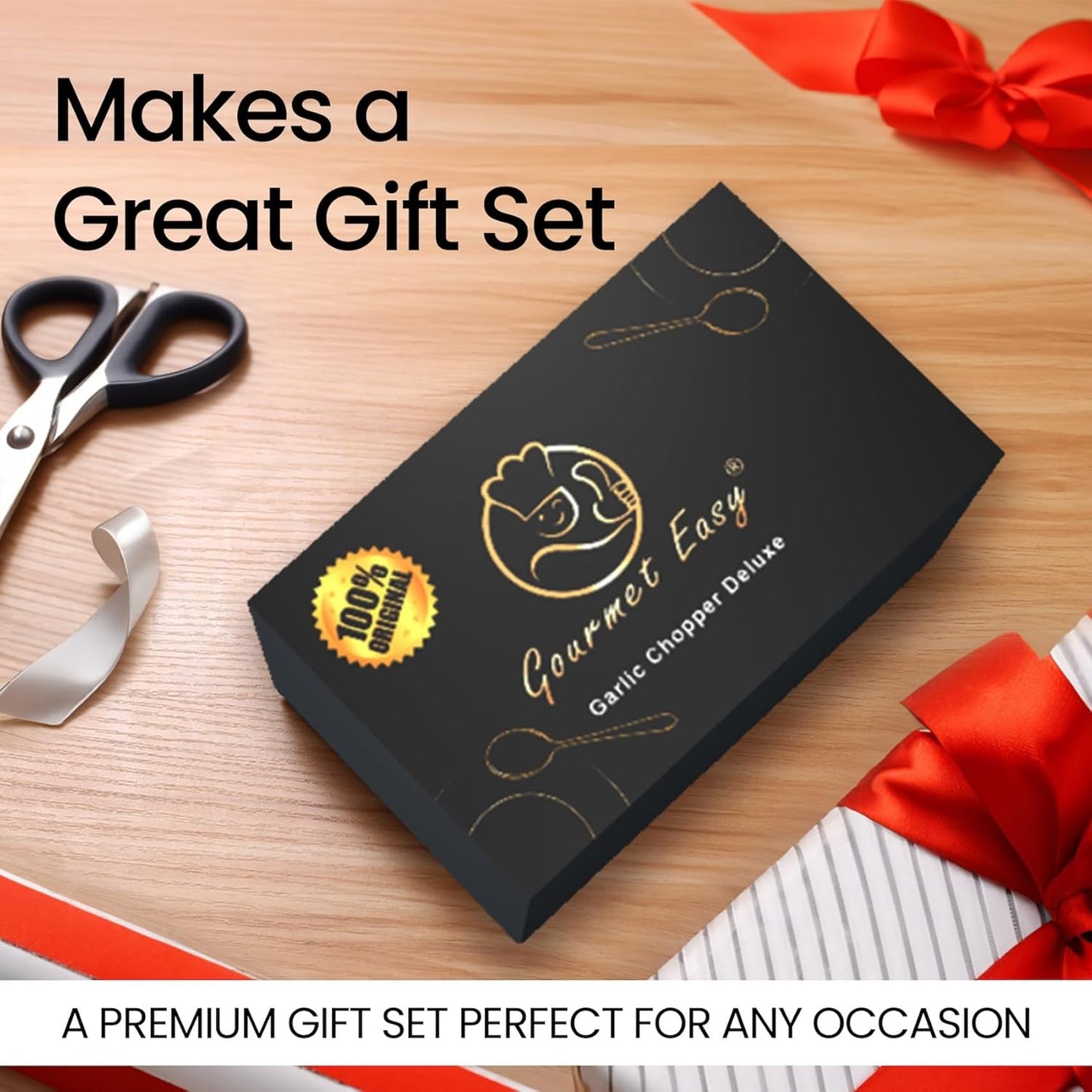 Garlic Press Stainless Steel, Garlic Chopper Mini & Slicer Super Thin 2 in 1, Odor Free Ginger Dicer with Storage Container, Dishwasher Safe Mini Chopper, Premium Mincer with 5 Year Warranty