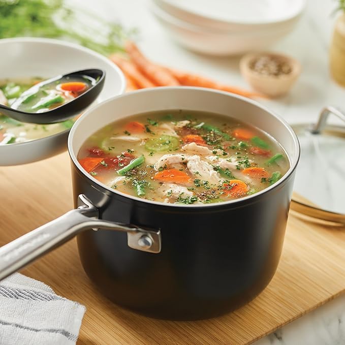 KitchenAid Hard Anodized Ceramic Nonstick Cookware Pots and Pans Set, 9 Piece - Matte Black