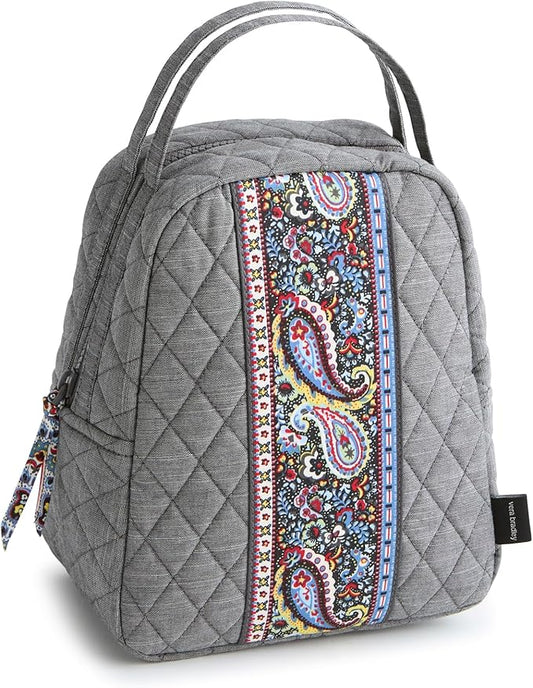Vera Bradley Women'sPremium Cotton Lunch Bag, Black Chambray, One Size