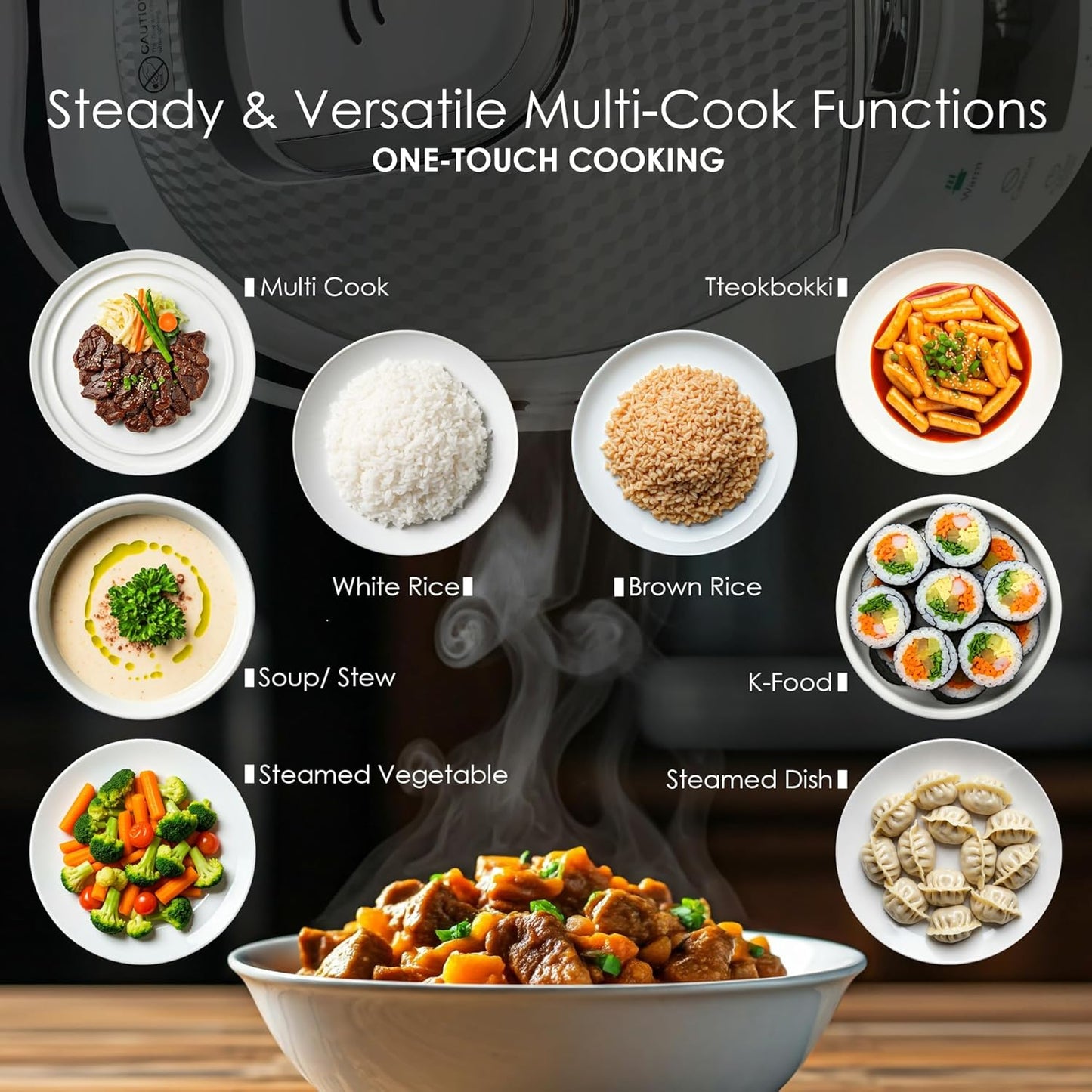 MAGiC COM Rice Cooker, 20 Cup(Cooked) 10 Cup(Uncooked) One Touch Healthy Cooking with 15 Menu Modes, Nonstick Inner Pot, Steamer Basket, Auto Clean, 24 Hour Delay Timer and Auto Keep Warm(White)