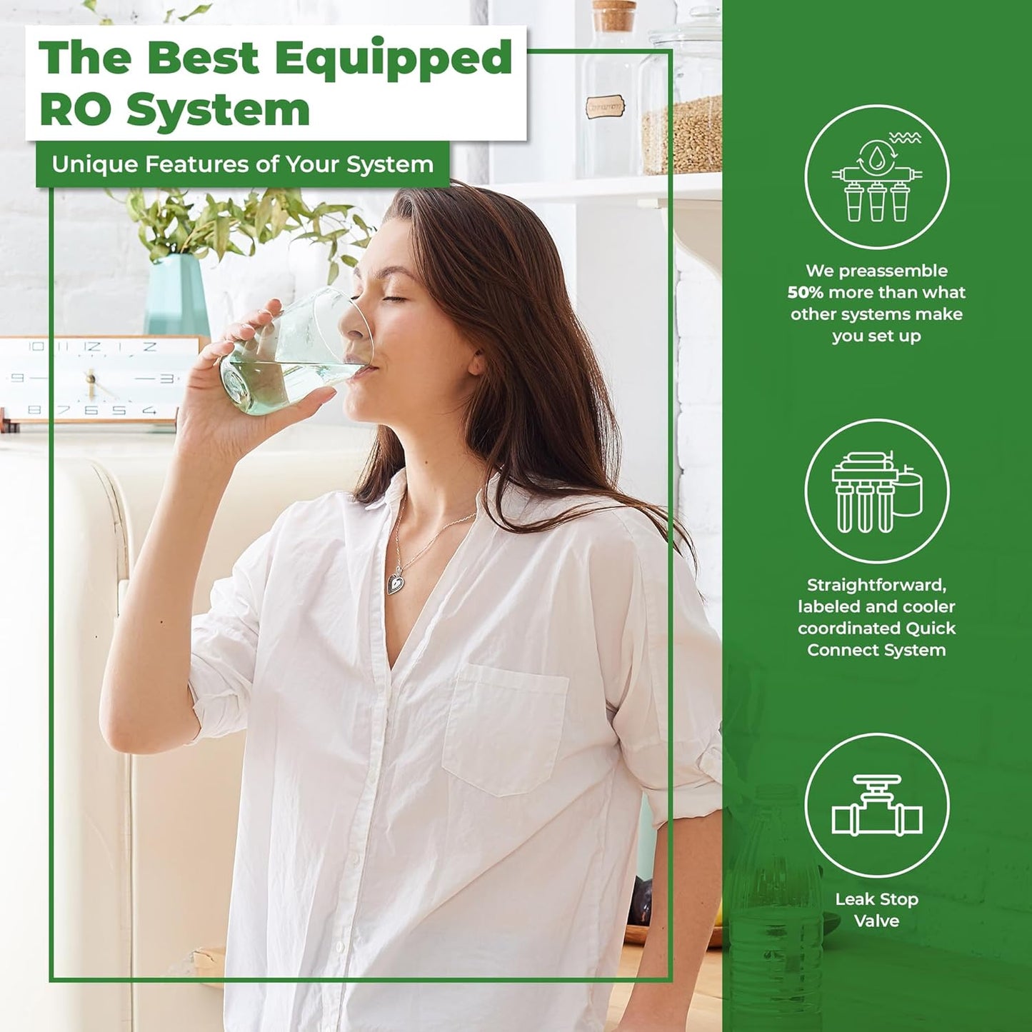 Rotek Water Systems Reverse Osmosis Water Filtration System, Under Sink 6-Stage ALK pH+ Remineralization RO Water Filter System, No Pump, Contains Leak Stop Valve, 100 GPD, Alkaline RO System