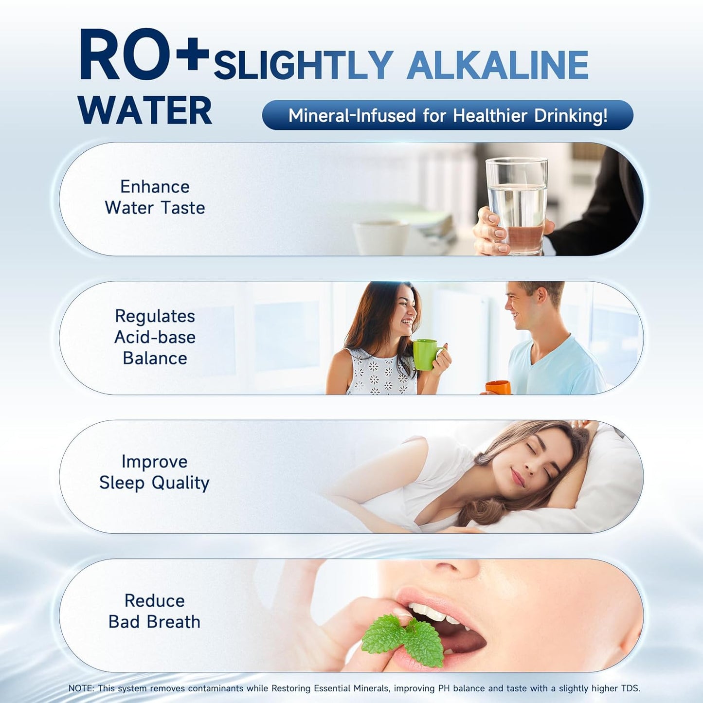 AQUALTRA USF-4RF-100 100 GPD Alkaline Reverse Osmosis System 3: 1 Pure to Drain Under Sink Water Filtration System with Dedicated Faucet