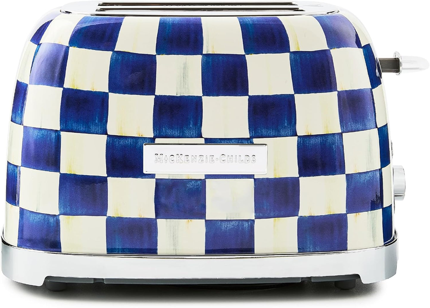 MACKENZIE-CHILDS 2-Slice Toaster, Decorative Toaster for Kitchen, Blue-and-White Royal Check