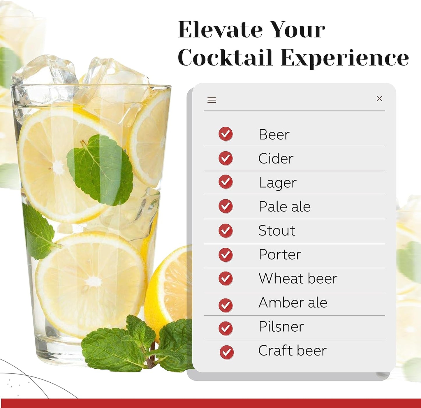 Pint Glasses Set of 6 - 16 oz Drinking Glasses Made for Cold Beverages - 16 oz Mixing Glass & Highball Set of 6 for Homes, Pubs & More - Freezer & Dishwasher-Friendly Cocktail Glasses, PARNOO